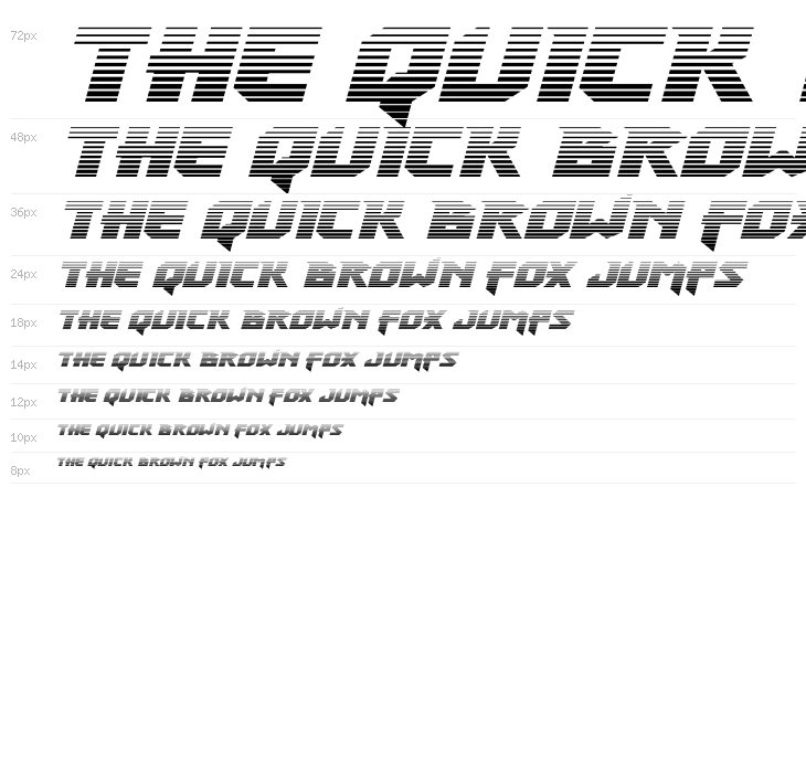 Heavy Copper Gradient Italic Waterfall