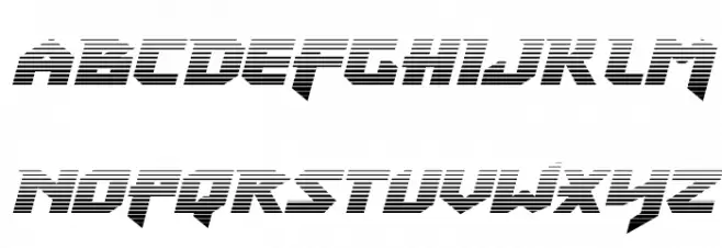 Heavy Copper Gradient Italic Schriftart Kleinbuchstaben