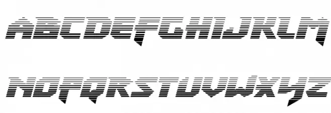 Heavy Copper Gradient Italic Schriftart Kleinbuchstaben