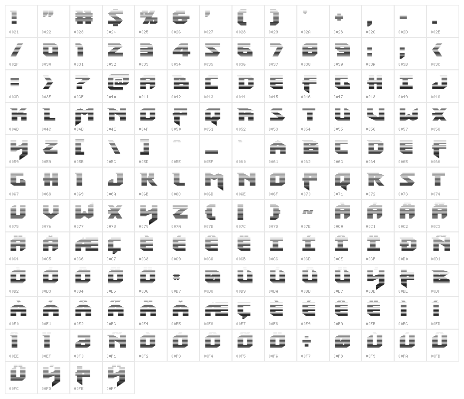 Heavy Copper Gradient Character Map