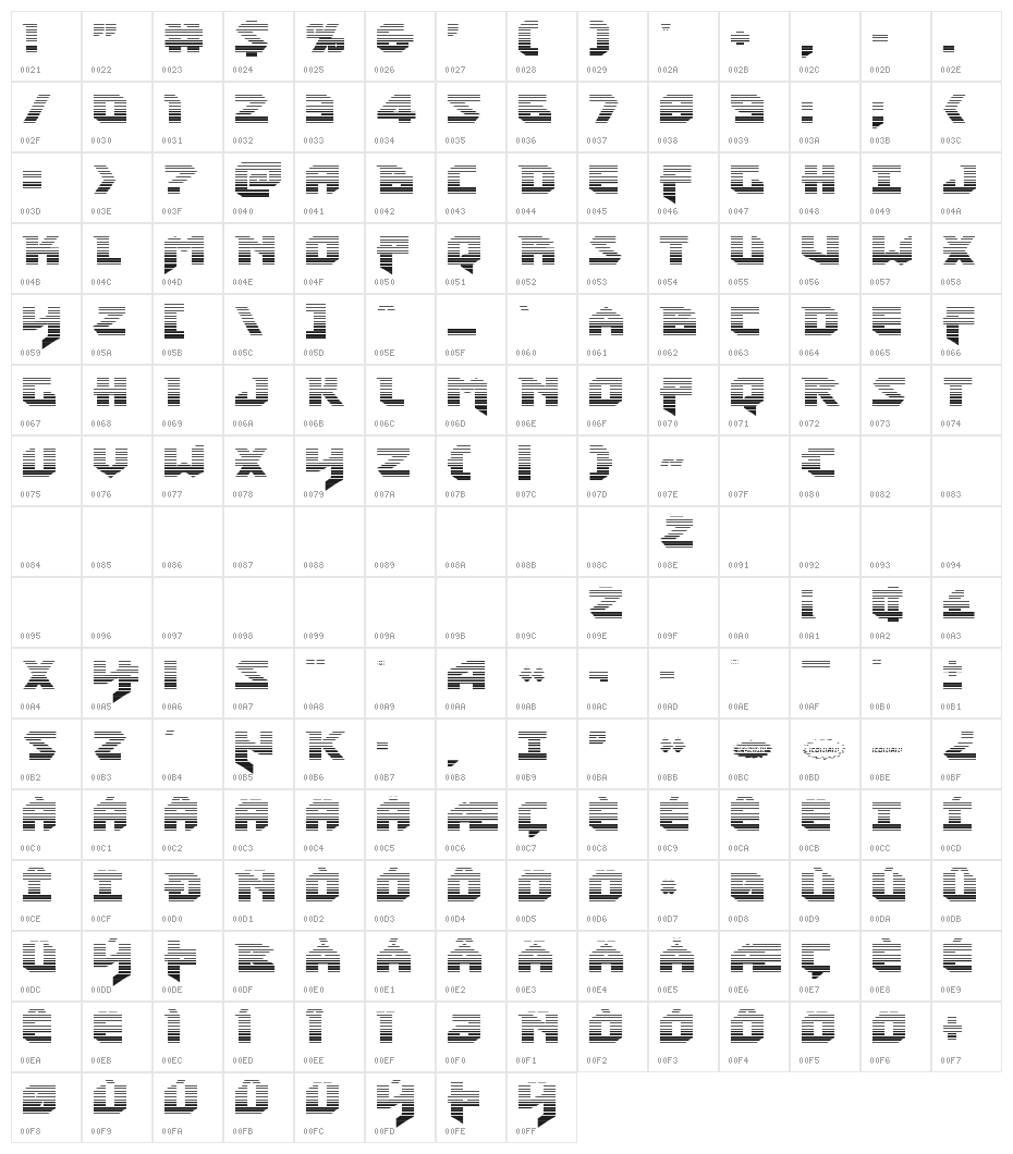 Heavy Copper Gradient Character Map