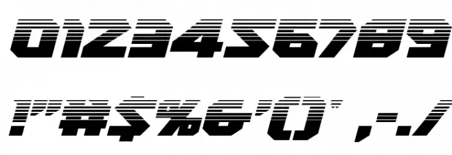 Heavy Copper Halftone Italic Font OTHER CHARS