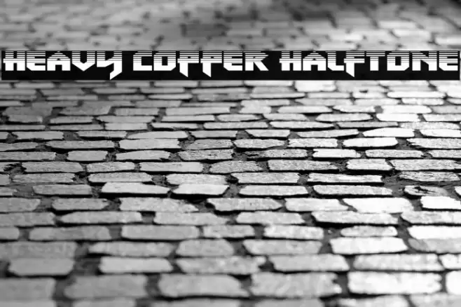 Heavy Copper Halftone Font examples