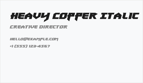 Heavy Copper Italic Business Card