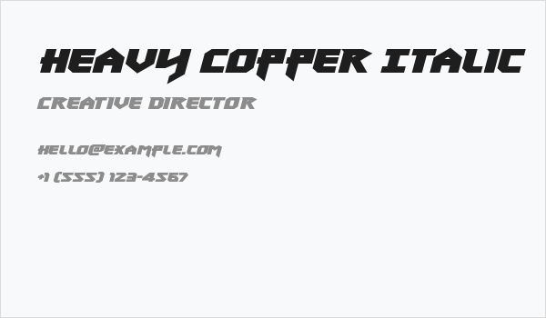 Heavy Copper Italic Business Card