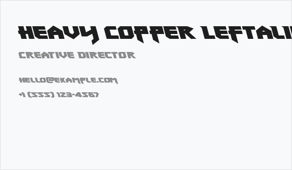 Heavy Copper Leftalic Business Card
