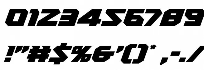 Heavy Copper Super-Italic Font OTHER CHARS