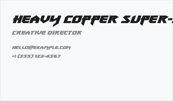 Heavy Copper Super-Italic Business Card