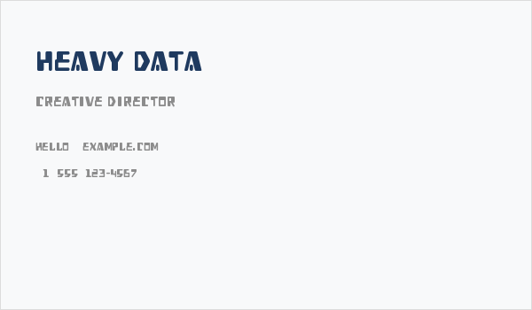 Heavy Data Business Card