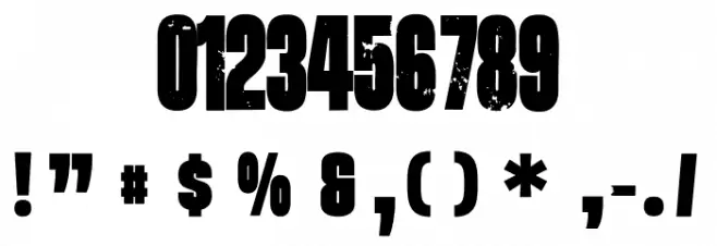 Heavy Dois Regular Шрифта ДРУГИЕ символов