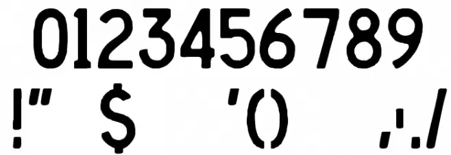 Heavy Equipment Font OTHER CHARS