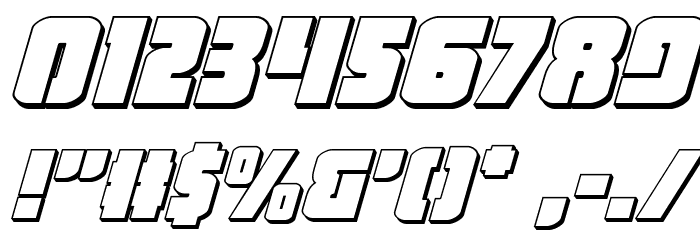 Heavy Falcon 3D Italic Font OTHER CHARS