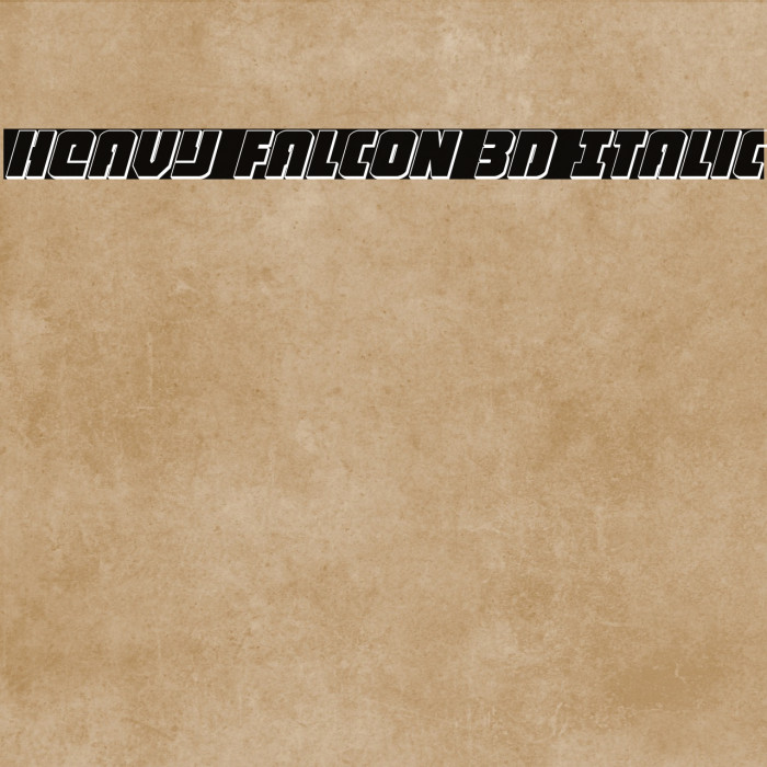 Heavy Falcon 3D Italic Example 2