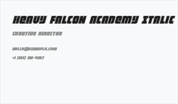 Heavy Falcon Academy Italic Business Card