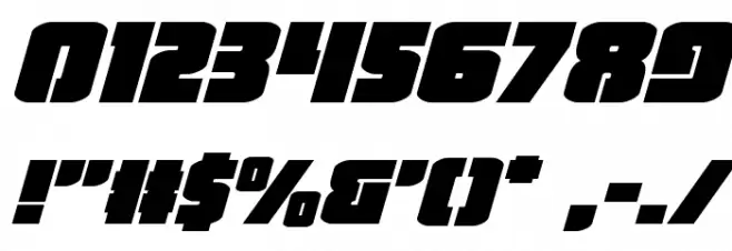 Heavy Falcon Expanded Italic Font OTHER CHARS