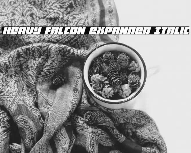 Heavy Falcon Expanded Italic Font examples