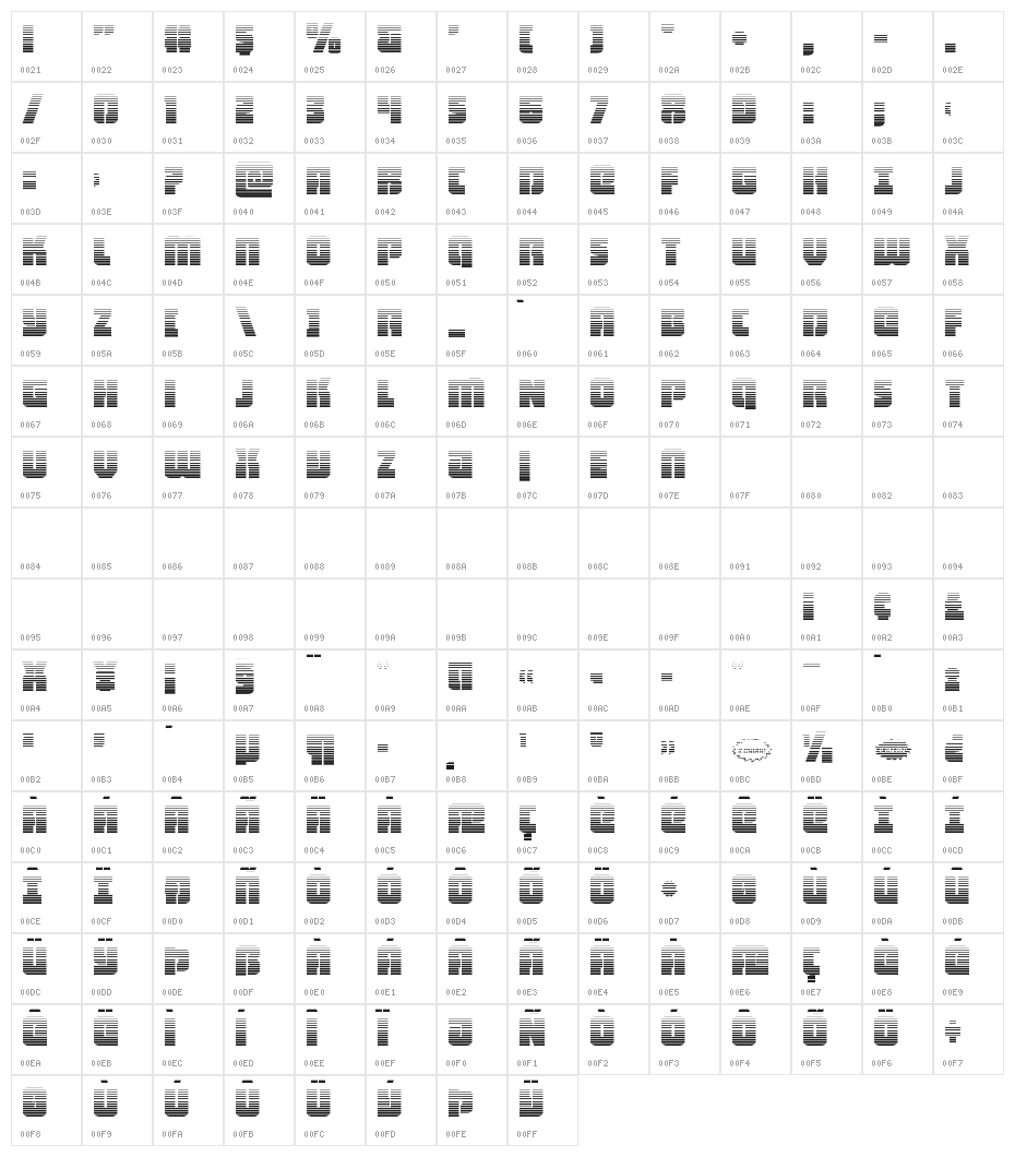 Heavy Falcon Gradient Character Map