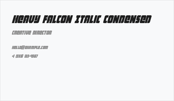 Heavy Falcon Italic Condensed Business Card