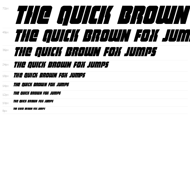 Heavy Falcon Italic Condensed Waterfall