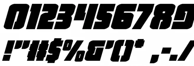 Heavy Falcon Italic Font OTHER CHARS