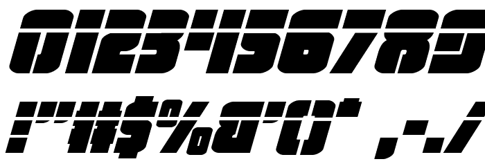 Heavy Falcon Laser Italic Font OTHER CHARS