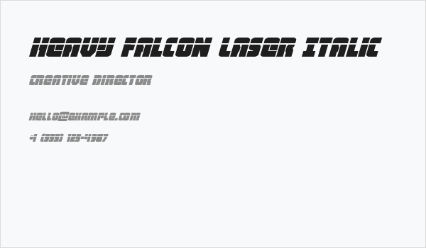 Heavy Falcon Laser Italic Business Card