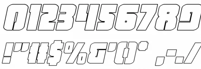 Heavy Falcon Outline Italic Font OTHER CHARS
