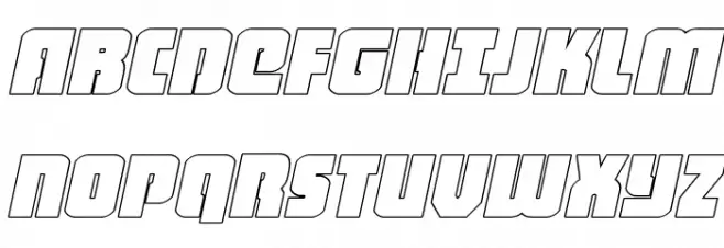 Heavy Falcon Outline Italic फ़ॉन्ट अपरकेस