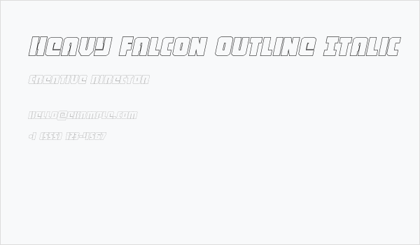 Heavy Falcon Outline Italic Business Card