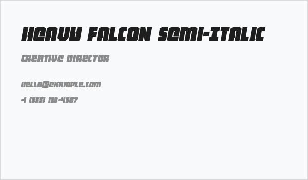 Heavy Falcon Semi-Italic Business Card