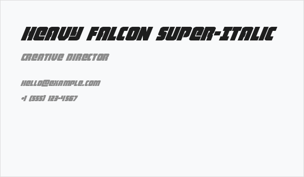 Heavy Falcon Super-Italic Business Card