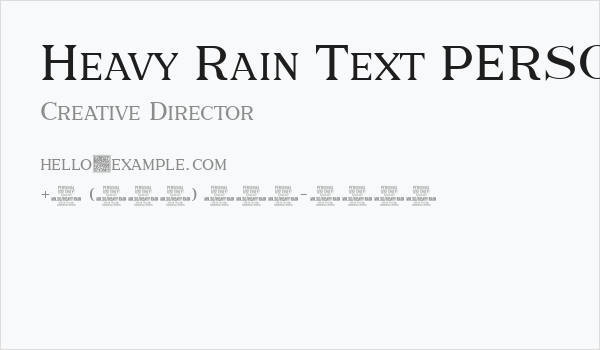Heavy Rain Text PERSONAL USE Business Card