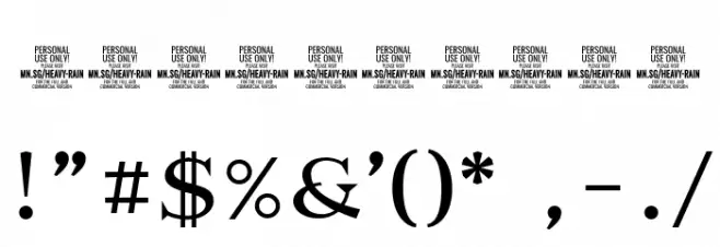 Heavy Rain Font OTHER CHARS