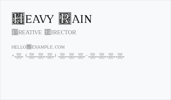 Heavy Rain Business Card
