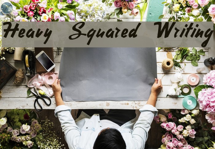 Heavy Squared Writing Font examples