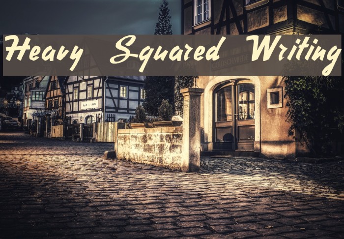 Heavy Squared Writing Font examples