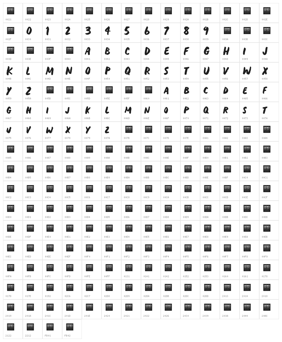 Heavy Trip Character Map