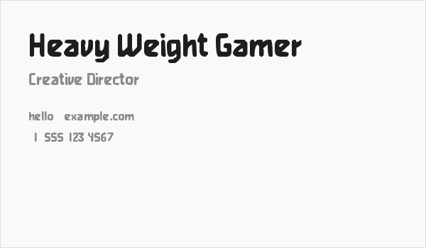 Heavy Weight Gamer Business Card