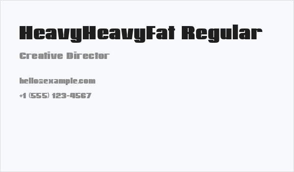 HeavyHeavyFat Regular Business Card