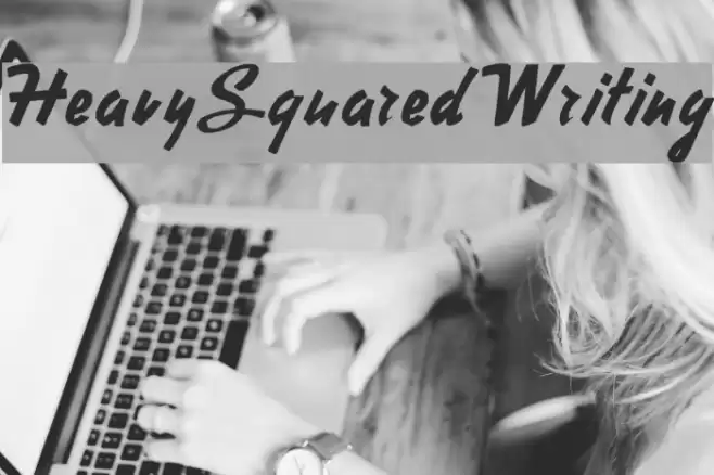 HeavySquaredWriting Font examples