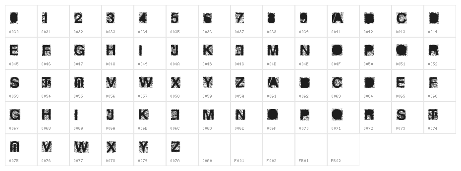 HeckaGrunge Character Map