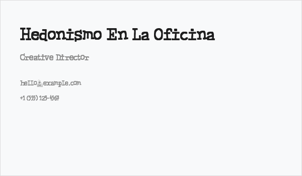 Hedonismo En La Oficina Business Card