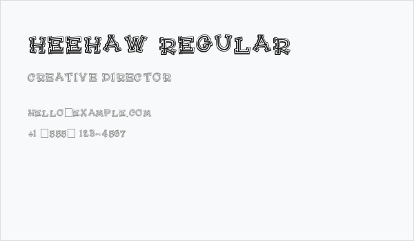 HeeHaw Regular Business Card