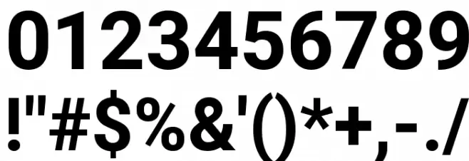 Heebo Bold Font OTHER CHARS