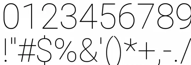 Heebo Thin Font OTHER CHARS