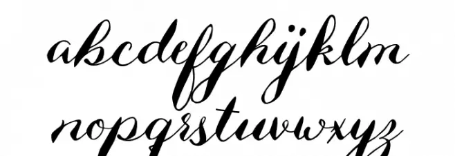 Hefaloscript Schriftart Kleinbuchstaben