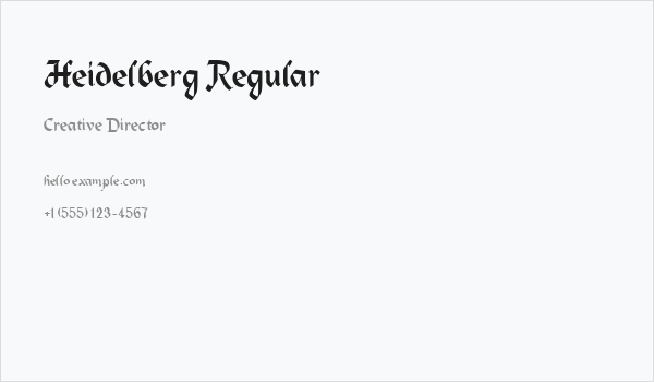 Heidelberg Regular Business Card