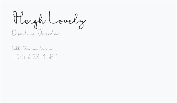 Heigh Lovely Business Card