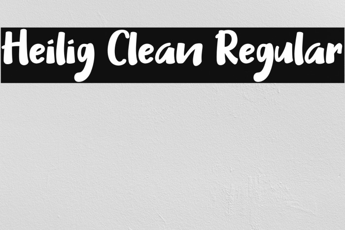 Heilig Clean Regular Font examples