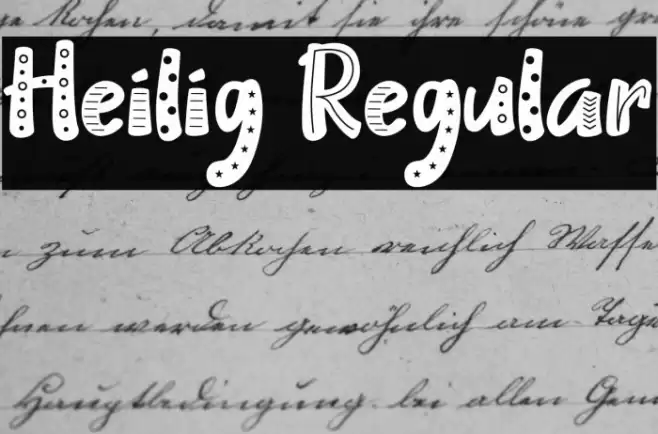 Heilig Regular Font examples